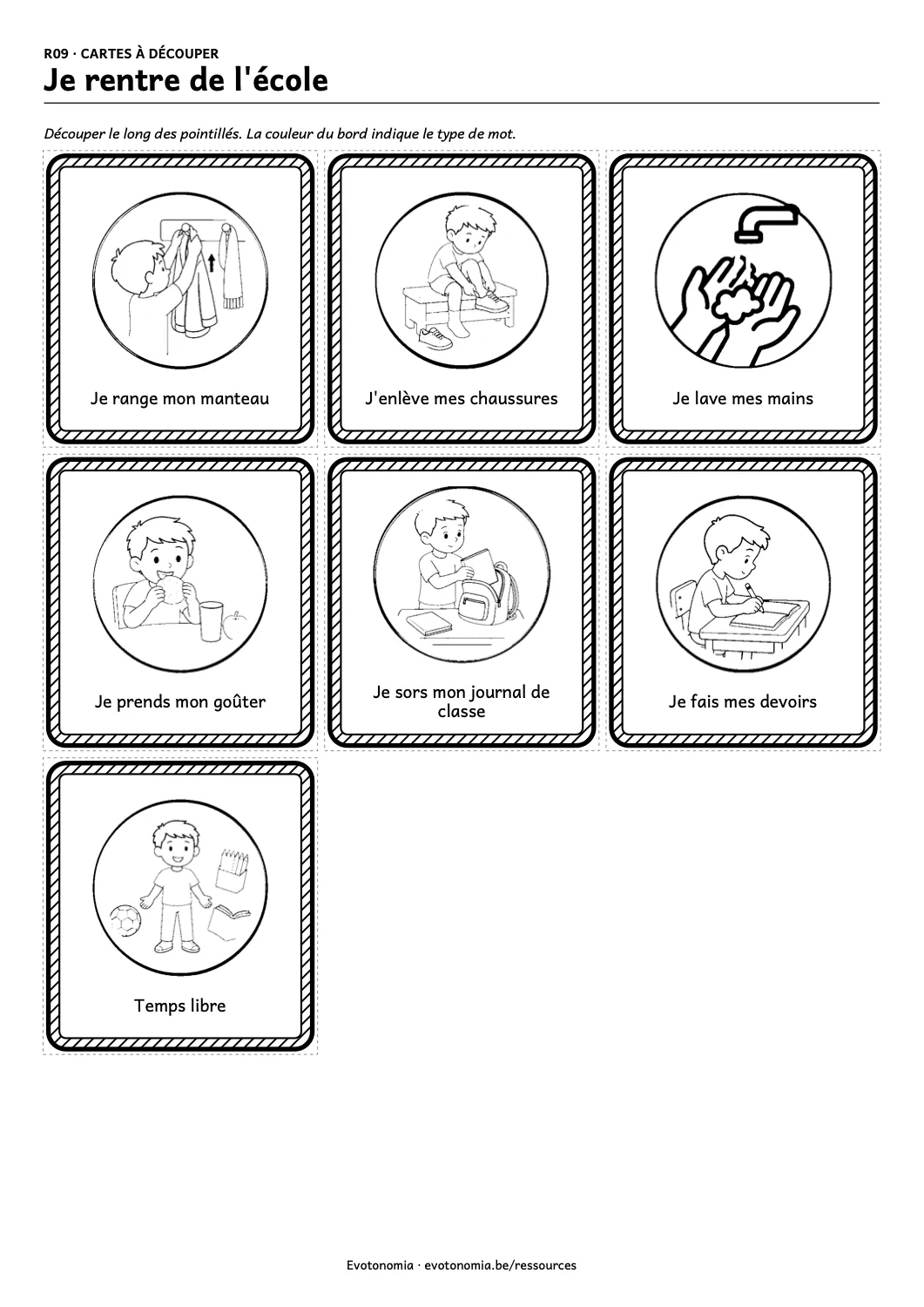 The same sheet in black and white: borders are told apart by their pattern.